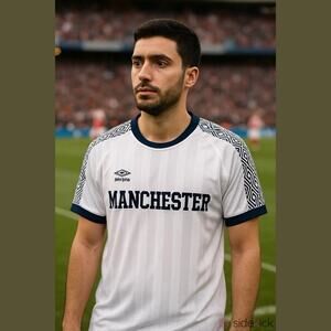 Umbro Manchester Premier Men’s Soccer Jersey Shirt Size XXL White‎ Black Gray